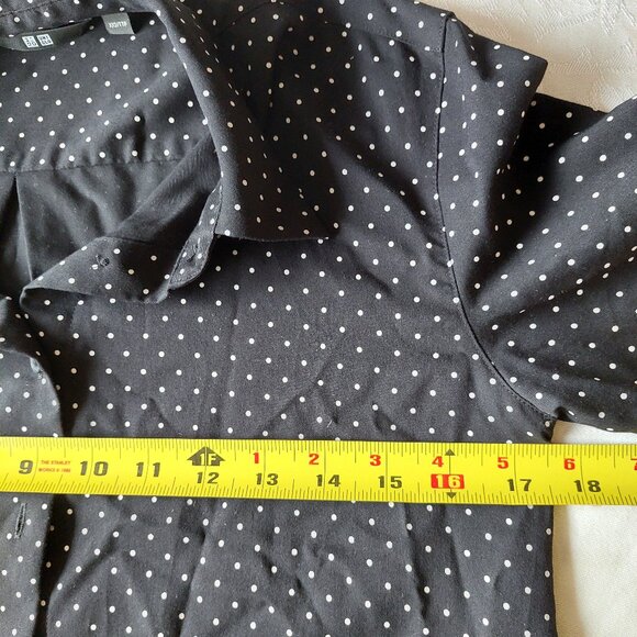 Uniqlo Dot Pattern Rayon Long Sleeve  Blouse, Women's XS - Picture 6 of 6